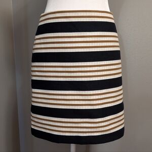 Ann Taylor Loft Size 4 Woman's Pencil Straight Skirt Striped Lined